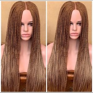 Braided wig in color 30 on a closure